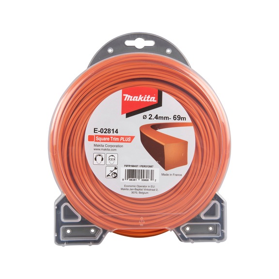 MAKITA Mowing line square 2.4mm x 69m Square Trim PLUS E-02814 - Mowing threads
