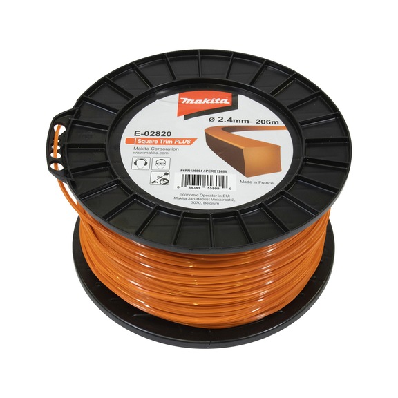 MAKITA Mähfaden Vierkant 2,4mm x 206m Square Trim PLUS E-02820 - Mähfäden