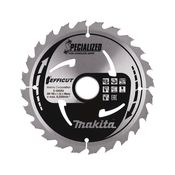 MAKITA EFFICUT saw blade 185x1.45x30 mm 24 teeth wood E-08682 - EFFICUT saw blades