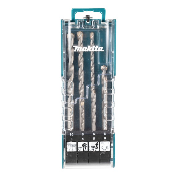 MAKITA 8-piece round shank masonry drill bit set 4-12 mm E-15861 - Masonry drill