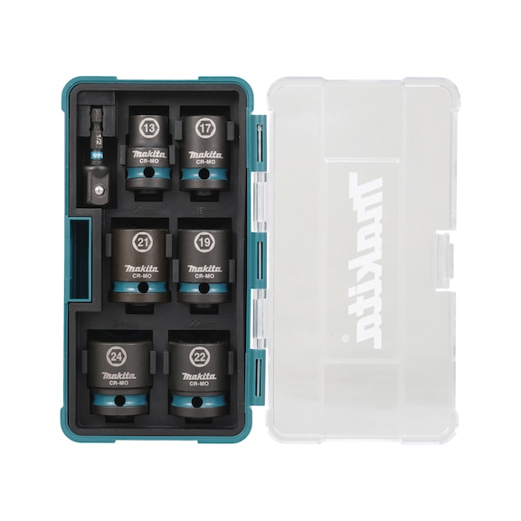 MAKITA impact socket set 1/2 inch 7-piece CR-MO Impact Black E-16592 - Impact sockets 1/2"