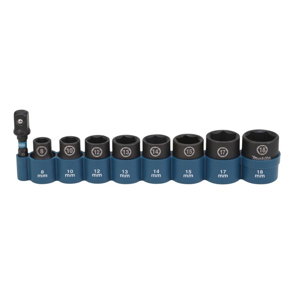 MAKITA impact socket set 3/8 inch 9-piece 28 mm Impact Black E-16639 - Impact Black impact sockets
