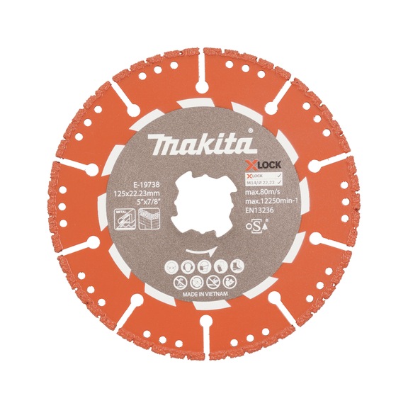 MAKITA diamond cutting disc X-LOCK diameter 125mm thickness 2.8mm E-19738 - X-Lock diamond cutting discs