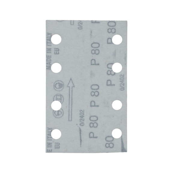MAKITA Sandpaper, grain size A80, 80x130 mm, hook and loop, 8 holes, 10 pieces E-23519 - Sandpaper 80 x 130 mm