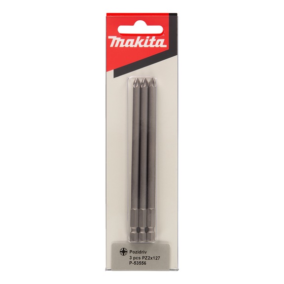 MAKITA Langbit PZ2 Länge 127 mm Durchmesser 6 mm 3 Stück P-53556 - Bits für Magazinschrauber