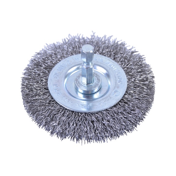 MAKITA round brush 75 mm crimped galvanised steel 1/4 inch hexagon P-66874 - Round brush