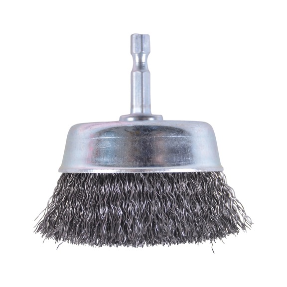 MAKITA cup brush 75 mm crimped galvanised steel 1/4 inch hexagon P-66905 - Cup brush