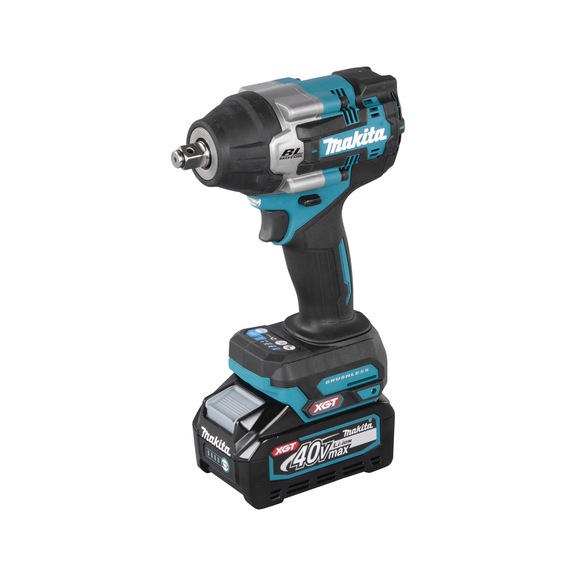 MAKITA cordless impact wrench 40V 670W 1/2 inch 760Nm 2300rpm TW007GM201 - Cordless impact wrench square drive XGT 40V max.