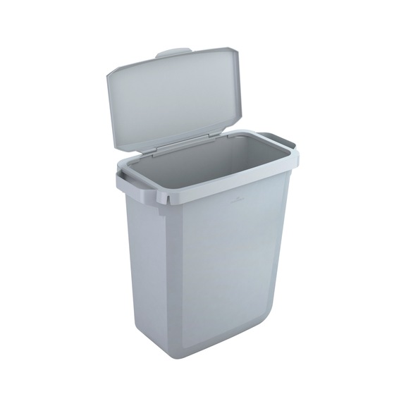 DURABLE DURABIN®, 60 litres, grey, with grey hinged lid - Conteneur à déchets DURABIN® 60 l avec couvercle à charnières
