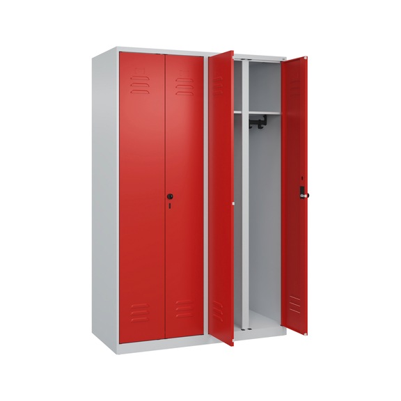 Casier C+P CLASSIC PLUS noir/blanc, 4 comp., 1 850x1 200x500 mm, RAL 7035/3020 - Casier, noir et blanc, Classic PLUS