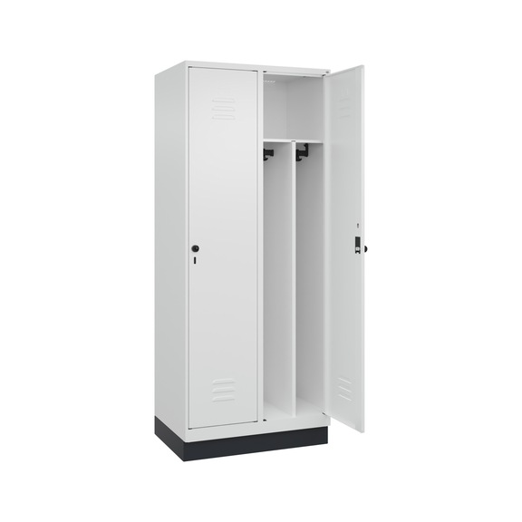 C+P CLASSIC PLUS locker, base, 2 compartments, 1,950x800x500 mm, RAL 9016/9016 - Classic PLUS locker