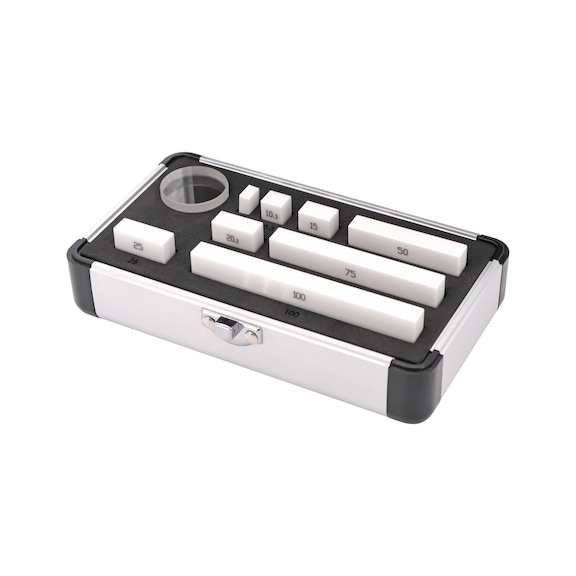 ATORN ceramic gauge block set, 9 pcs, for testing outside micrometers, 0-100 mm - Parallel ceramic gauge block set