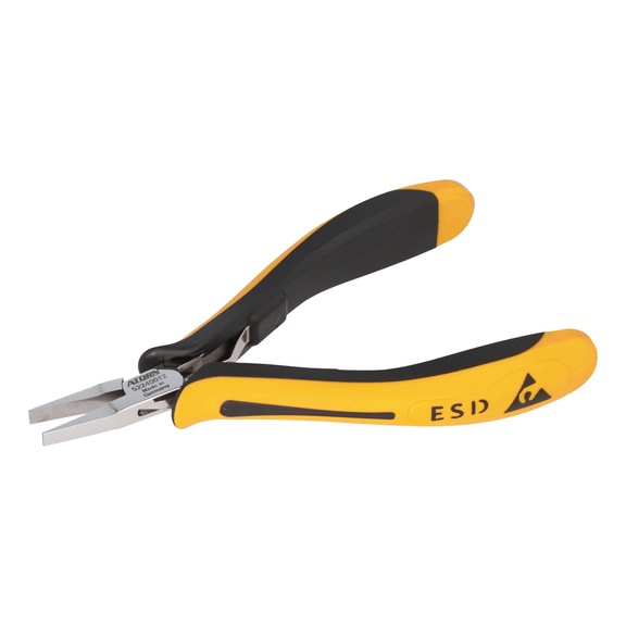 ATORN ESD precision electronics flat nose pliers, 130 mm, short jaws without cut - Precision electronics flat nose pliers ESD, straight short and smooth jaws
