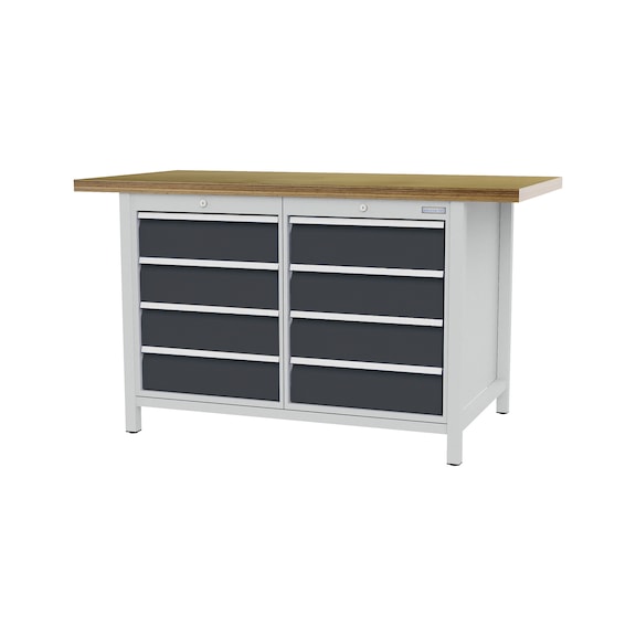 BEDRUNKA HIRTH cabinet workbench W1,500xH859xT750, 8x drawers - Cabinet workbench