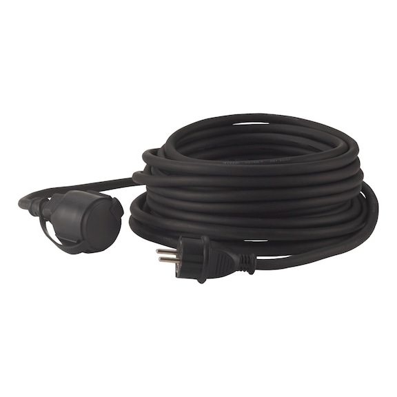 HEDI Verlengkabel, 5 m, H07RN-F 3G1.5 kabel, zwart - Verlengkabel