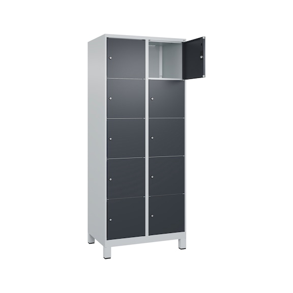C+P Classic PLUS locker cabinet, feet, 10 comp. 1,950x800x500 mm RAL 7035/7016 - Classic PLUS locker cabinet