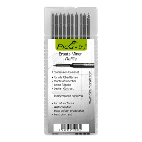 PICA deep hole marker lead set PICA-DRY 10xgraphite 10 pieces 56036648 - Replacement refill set