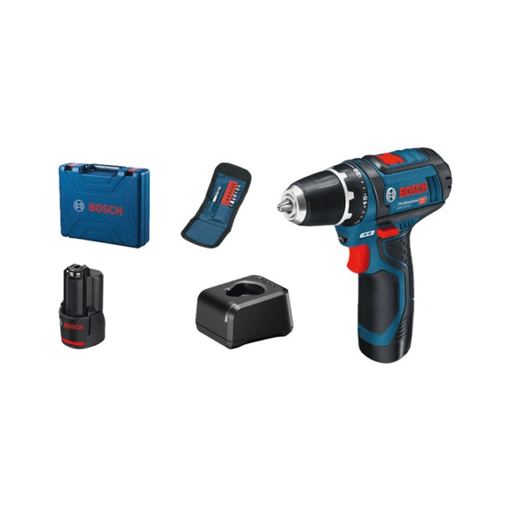 Cordless drill GSR 12V-15 2x rechargeable battery GBA 12V 2.0Ah L-BOXX - Drill driver (cordless)