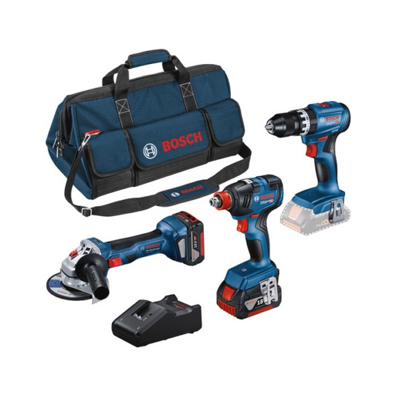 Power tool set Combo Kit with GSB 18V-45 GDX 18V-200 GWS 18V-7 2x 5.0Ah - Power tool set