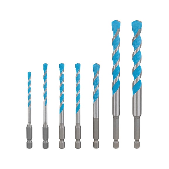 EXPERT HEX-9 Multi Construction drill bit set 4/5/6/8/10/12 mm 7 pieces - Drill set (cutting tool with defined cutting edges)