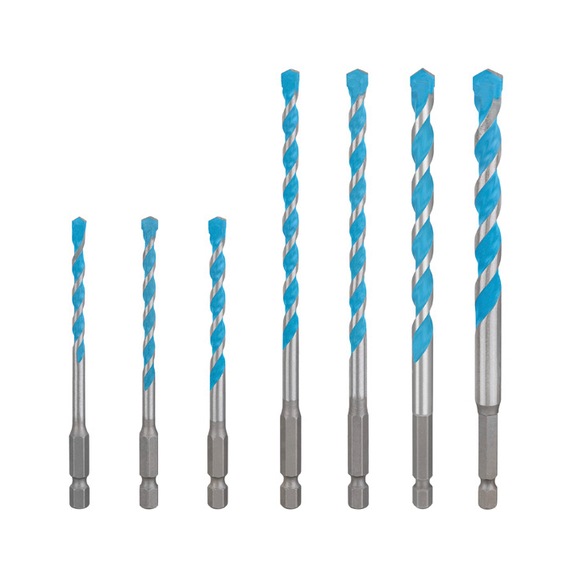 EXPERT HEX-9 Multi Construction drill bit set 5/5.5/6/7/8/10 mm 7 pieces - Drill set (cutting tool with defined cutting edges)