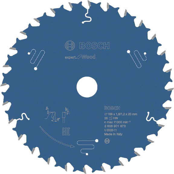 Circular saw blade Expert for Wood 168 x 20 x 1.8/1.2 mm T28 2608901873 - Saw blade (other)