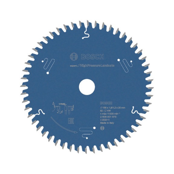 Circular saw blade for High Pressure Laminate 168 x 20 x 1.8/1.2 mm T52 - Saw blade (other)