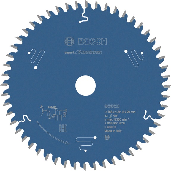 Circular saw blade Expert for aluminum 168 x 20 x 1.8/1.2 mm T52 2608901876 - Saw blade (other)