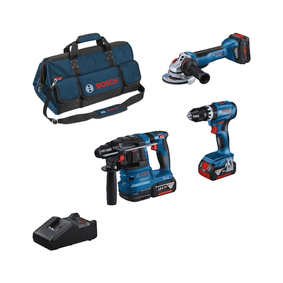Elektrowerkzeugset Combo Kit GSB 18V-45+GWS 18V-10+GBH 18V-22+2x 5.0Ah+1x 5.5Ah - Elektrowerkzeugset