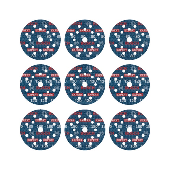 Schleiffolien Set EXPERT O780 125&nbsp;mm G80/G120/G180 9-teilig 2608902407 - Schleifwerkzeug aus Schleifmittel auf Unterlage