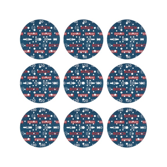 Sanding sheets set EXPERT O780 150 mm G80/G120/G180 9-piece 2608902448 - Abrasive tool made of abrasive on backing