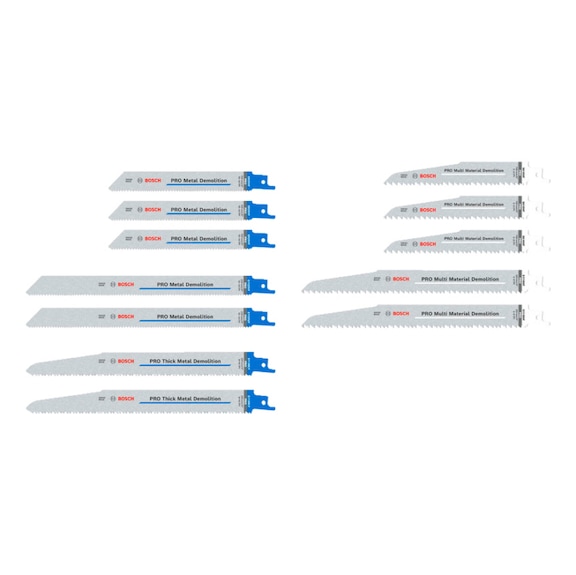 Reciprocating saw blade PRO Demolition Set 12-piece BOSCH 2607011821 - Saw blade for reciprocating saw