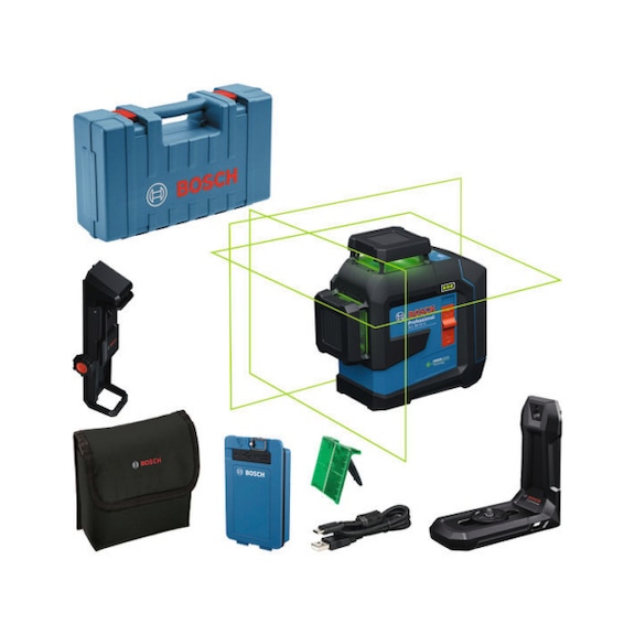 Line laser GLL 80-33 G BA 3.7V 3.0Ah XL + USB-C(R) cable in case 0601065501 - Point and line laser