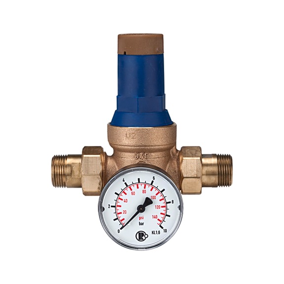 Pressure regulator for drinking water DVGW-tested with pressure gauge 101352 - Pressure regulator for water