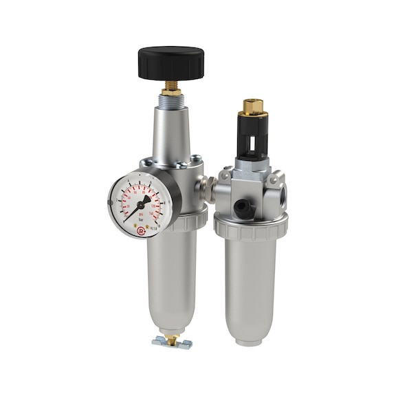 Two-piece standard maintenance unit with metal container and drip attachment 101060 - Two-part maintenance unit (pneumatics)