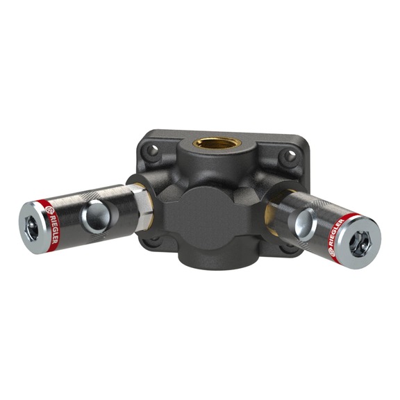 End distribution box 2 safety couplings Nominal width 7.4 107578 - Manifold (pneumatics)