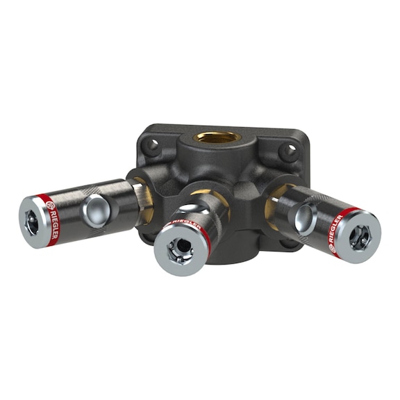 End distribution box 3 safety couplings Nominal width 7.4 107579 - Manifold (pneumatics)