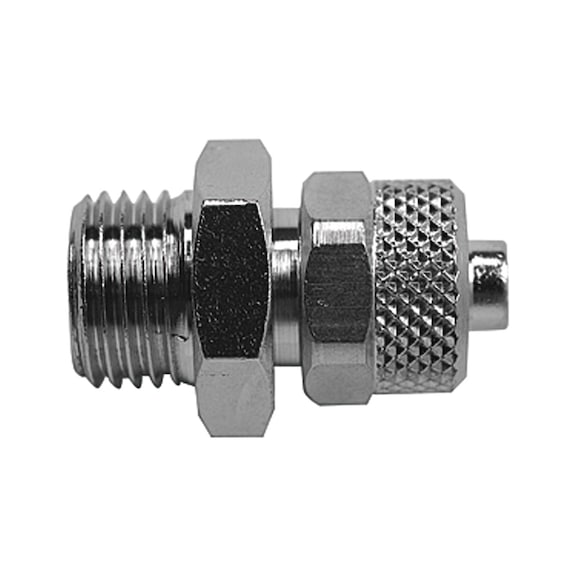 Straight screw-in fitting without O-ring nickel-plated brass 110478 - Straight screw-in fitting (pneumatics)