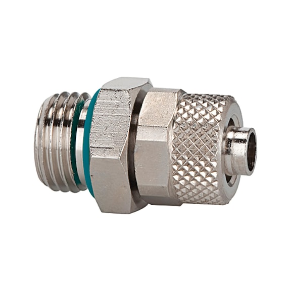 Straight screw-in fitting nickel-plated brass 110516 - Straight screw-in fitting (pneumatics)