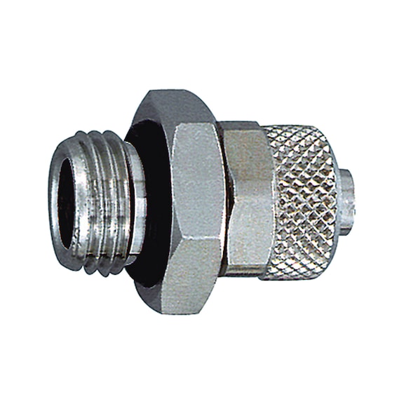 Gerade Einschraubverschraubung value line Messing vernickelt 114753 - Gerade Einschraubverschraubung (Pneumatik)