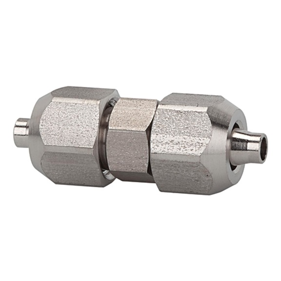 Gerader Verbinder für Schlauch Edelstahl 1.4404 110694 - Schnellverschraubung mit Überwurfmutter (Pneumatik)
