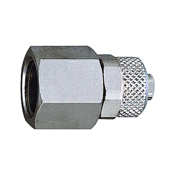 Straight screw-on fitting nickel-plated brass 110503 - Quick-lock with cap nut (pneumatics)