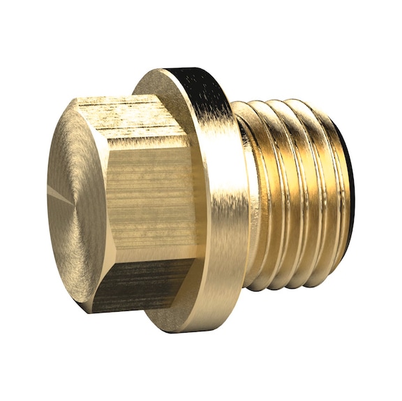 Closing screw external hexagon and collar brass 136101 - Screw plug (pneumatics)