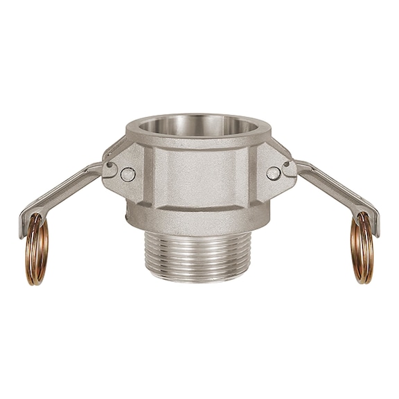 Kamlok quick coupling box with external thread type B aluminium 108037 - Plug-in coupling (hose)