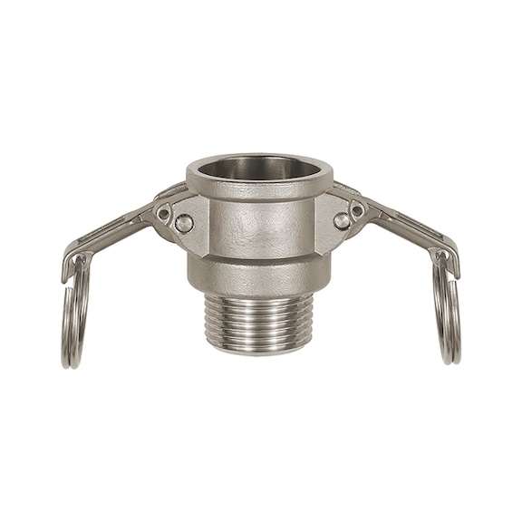 Kamlok quick coupling socket with external thread type B stainless steel 1.4401 108112 - Plug-in coupling (hose)