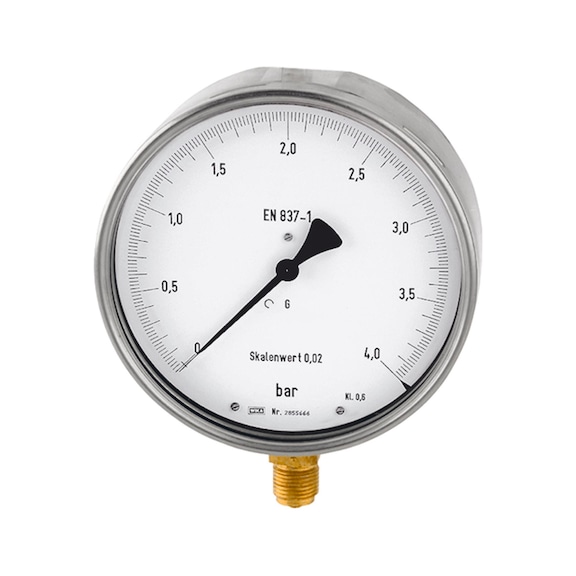 Fine pressure gauge connection radial bottom G 1/2 102563 - Pressure gauge