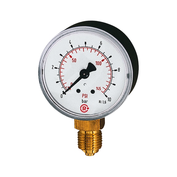 Standard pressure gauge with plastic case double scale bar/psi 101652 - Standard manometers with plastic housing