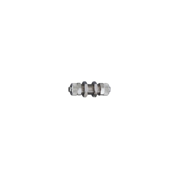 Nickel-plated brass bulkhead fitting 110526 - Quick-lock with cap nut (pneumatics)