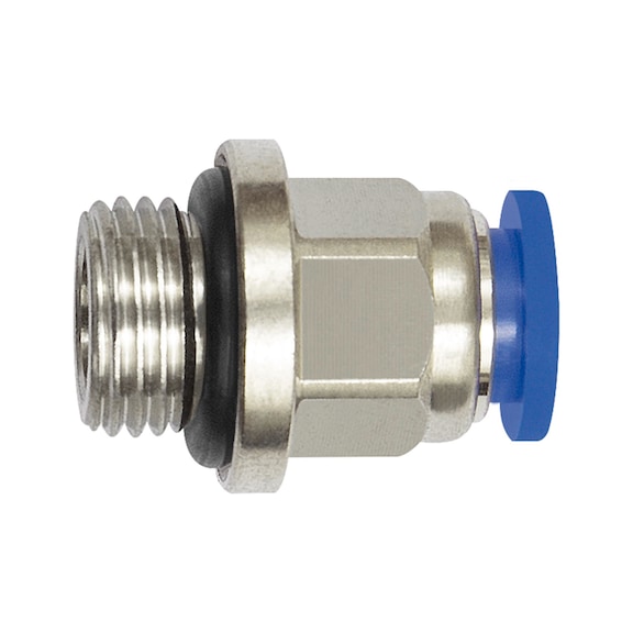 Straight plug-in fitting blue series mini plastic nickel-plated brass 148786 - Straight push-in fitting (pneumatic)
