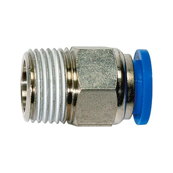 Straight plug-in fitting Blue series Plastic Nickel-plated brass 135630 - Straight push-in fitting (pneumatic)
